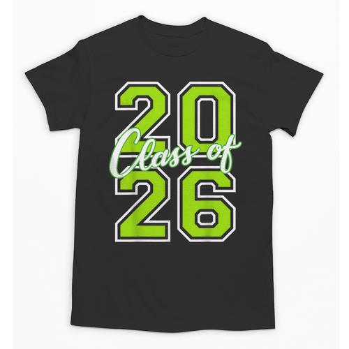 Class Of 2026 Graduation Varsity Lime Green Letters Unisex T-Shirt - Best Gift Smart