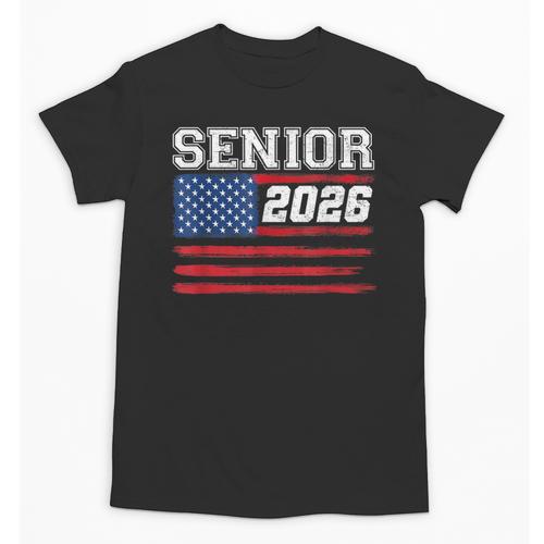 Class Of 2026 Senior Back To School American Flag Graduation Unisex T-Shirt - Best Gift Smart