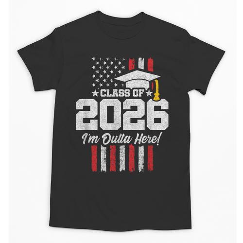 Class Of 2026 Senior Graduation American Flag Senior 2026 Unisex T-Shirt - Best Gift Smart