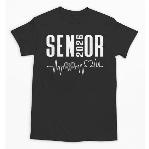 Class Of 2026 Senior Reading Themed Book Heartbeat Unisex T-Shirt - Bookorys UK