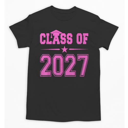 Class Of 2027 Pink Girls Shirt Graduation Unisex T-Shirt - Best Gift Smart