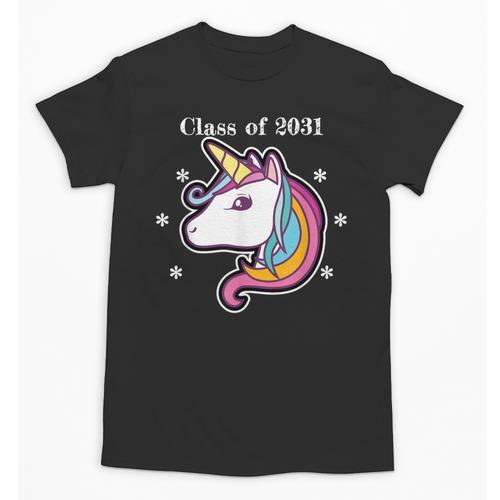 Class Of 2031 Graduation Year Unicorn T Shirt Unisex T-Shirt - Best Gift Smart