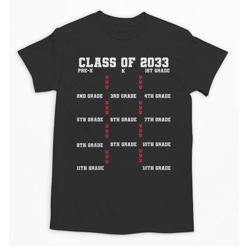 Class Of 2033 Graduation With Space For Hand Prints Unisex T-Shirt - Best Gift Smart