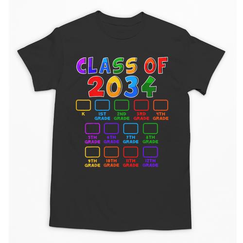 Class Of 2034 Grow With Me Graduation First Day Of School Unisex T-Shirt - Best Gift Smart
