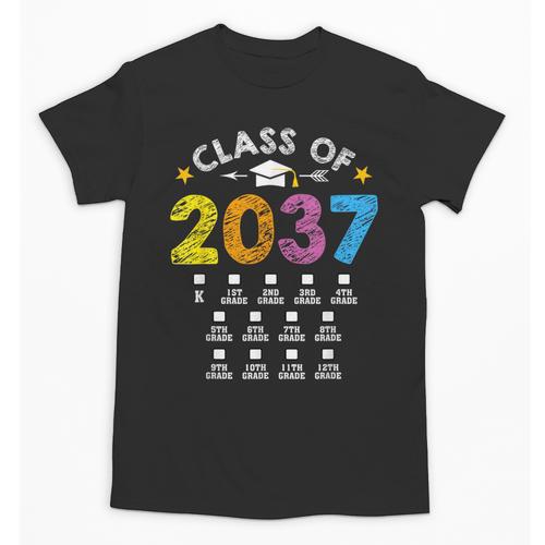 Class Of 2037 Grow With Me Checklist Graduation Unisex T-Shirt - Best Gift Smart