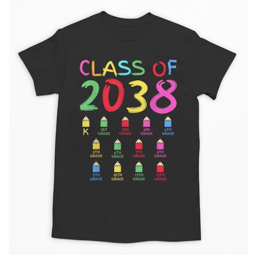 Class Of 2038 Senior Class 2038 Idea Graduation Grow With Me Unisex T-Shirt - Best Gift Smart