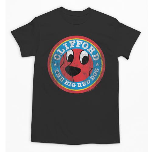 Clifford The Big Red Dog Round Distressed Logo Kids Books Unisex T-Shirt - Bookorys DE