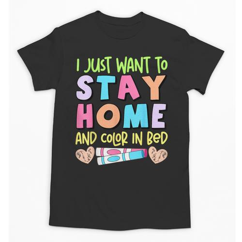 Color In Bed Coloring Book Lover Humor Therapy Marker Unisex T-Shirt - Bookorys AU