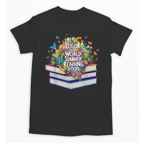 Color Our World Summer Reading 2025 Cute Book Wildflowers Unisex T-Shirt - Bookorys