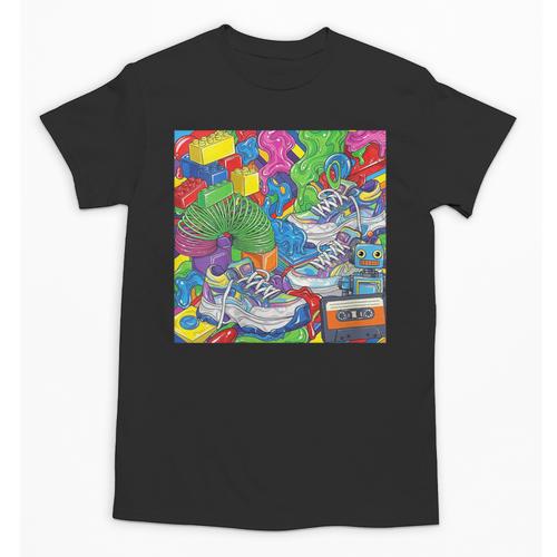 Colorful Kidcore 90s Nostalgia Meme Sneakers Robot Toy Slime Unisex T-Shirt - Figerry