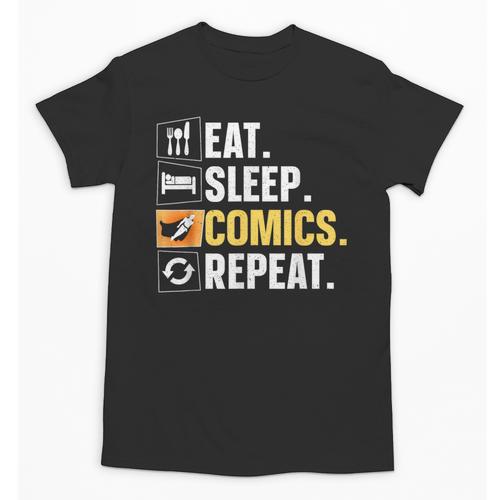 Comic Book Comic Stuff & Accessories -Adult Small Modern Letter Print Crew Collar Short Sleeve T-Shirt Unisex T-Shirt - Bookorys