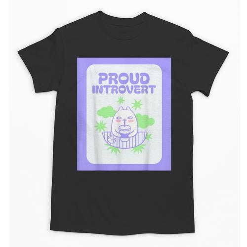 Cool Fun Cute Proud Introvert Cat Character For Men Women Unisex T-Shirt - Raresse