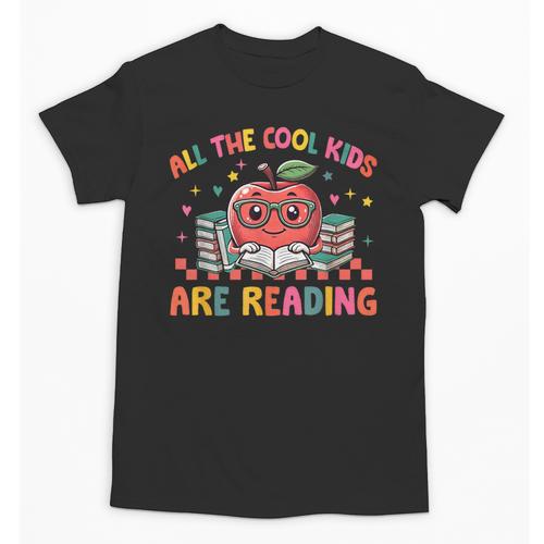 All The-Cool Kids Are Reading Book Lover Librarian Bookworm Unisex T-Shirt - Bookorys DE