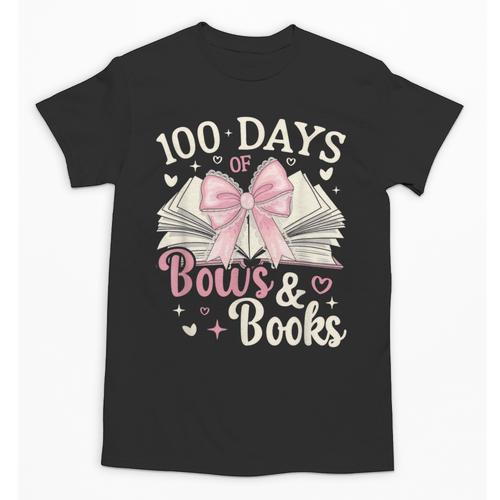 Coquette 100 Days Of Bows Books Reading 100th Day Of School Unisex T-Shirt - Bookorys