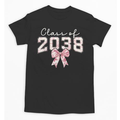 Coquette Bow Preppy Class Of 2038 Girly Girl 2038 Graduation Unisex T-Shirt - Best Gift Smart
