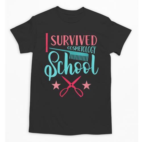 Cosmetology Graduation Tee I Survived Cosmetology School Unisex T-Shirt - Best Gift Smart