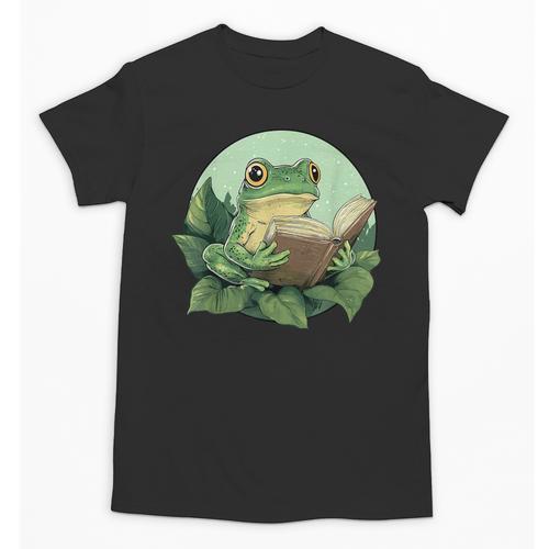 Cottagecore Frog Reading a Book Unisex T-Shirt - Bookorys