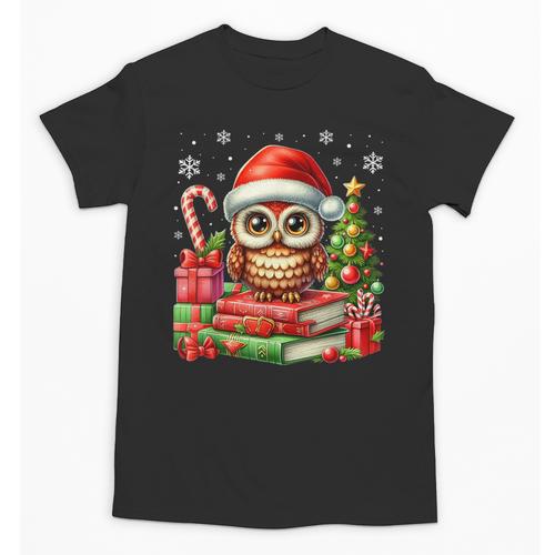 Cottagecore Owl Witch Hat On Book Pumpkin Christmas Costume Unisex T-Shirt - Bookorys CA
