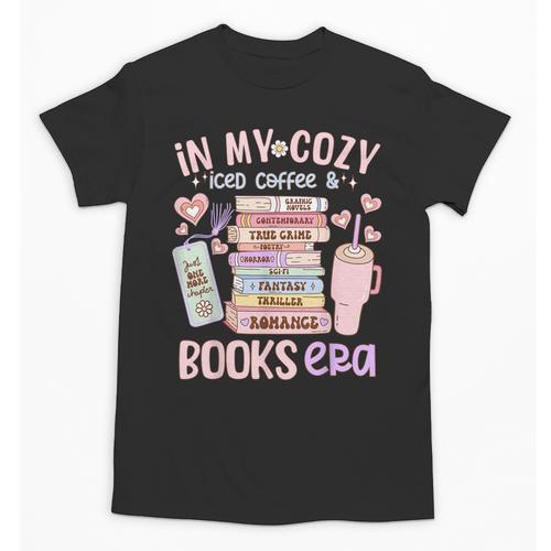 In My Cozy Iced Coffee And Books Era Unisex T-Shirt - Bookorys