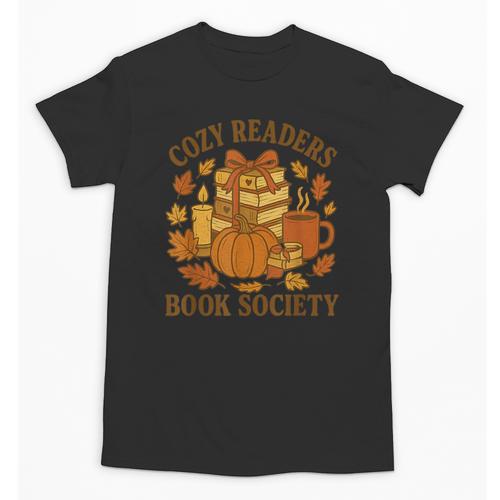 Cozy Readers Book Society Vintage Fall Books & Pumpkin Unisex T-Shirt - Bookorys DE