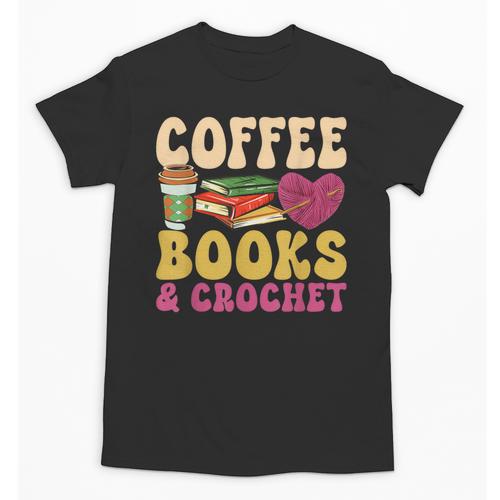 Crochet Coffee Reading Books Crocheter Crocheting Unisex T-Shirt - Bookorys