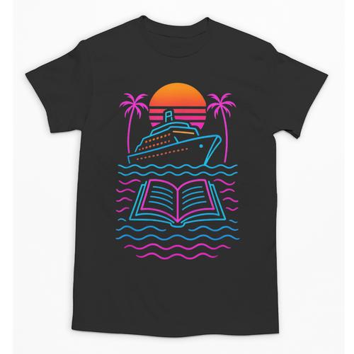 Cruise Ship Vacations Reading Book Lovers Sunset Unisex T-Shirt - Bookorys AU