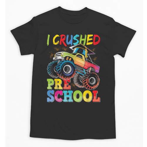 I Crushed Pre-K Monster Truck Graduation Preschool Grad 2025 Unisex T-Shirt - Best Gift Smart