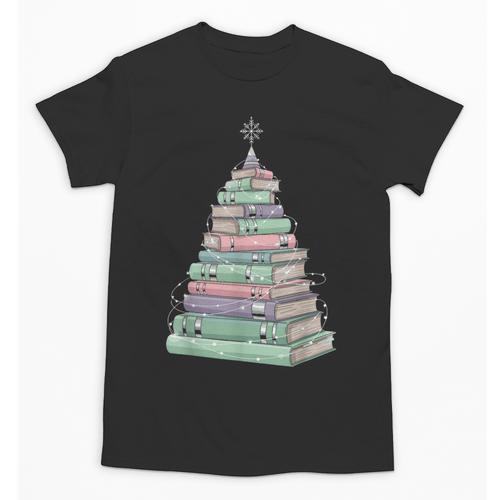 Cute Bookmas Christmas Book Tree Book Lover Teacher Unisex T-Shirt - Bookorys UK
