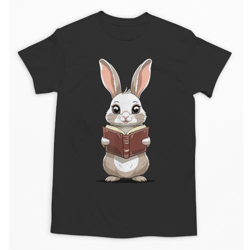 Cute Bookworm Bunny Reading For Kids And Teachers Unisex T-Shirt - Bookorys