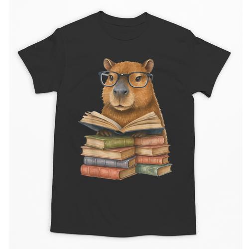 Cute Capybara Reading Books Animal Capybara Bookworms Unisex T-Shirt - Bookorys CA