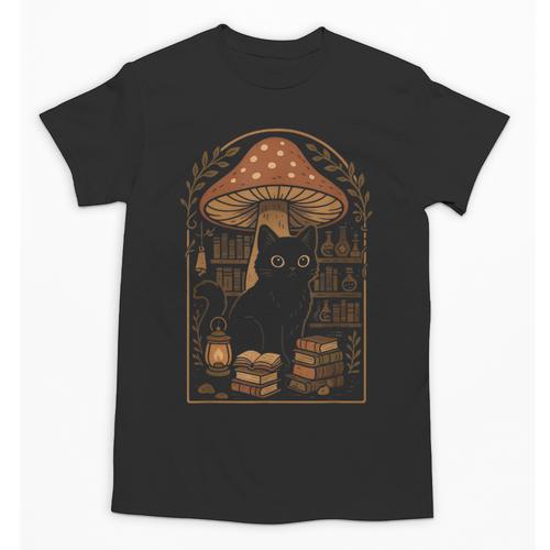 Cute Cat Grunge Cottagecore Therian Clothing Book Lover Unisex T-Shirt - Bookorys AU