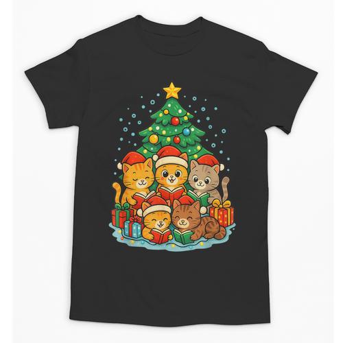 Cute Cats Reading Books Christmas Tree Unisex T-Shirt - Bookorys AU