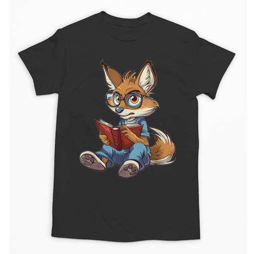 Cute Coyote With Book I Kids Coyote Unisex T-Shirt - Bookorys UK