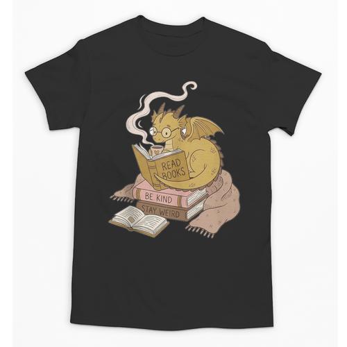 Cute Dragon Be Kind Stay Weird Read Books Unisex T-Shirt - Bookorys AU