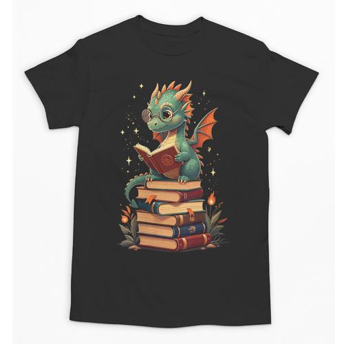 Cute Dragon Reading Book Bookworm Dragons And Books Unisex T-Shirt - Bookorys CA