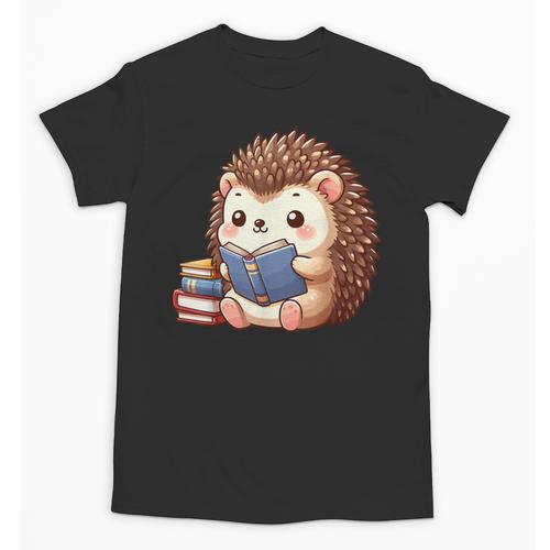Cute Hedgehog Book Lover Readers Animal Reading Unisex T-Shirt - Bookorys CA