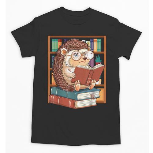 Cute Hedgehog Book Nerd Unisex T-Shirt - Bookorys AU