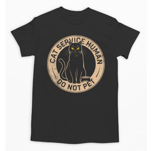 Cute Introvert Cat Service Human Do Not Pet Cat Joke Unisex T-Shirt - Raresse