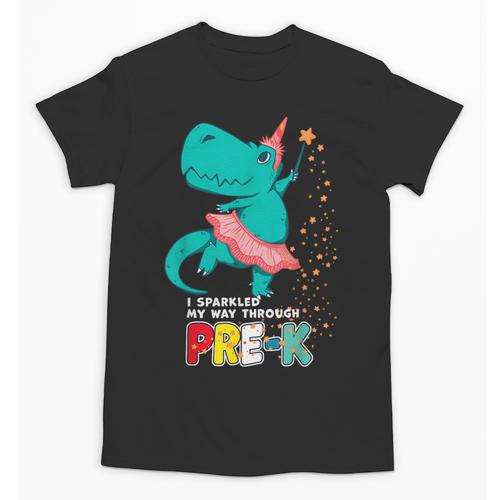 Cute Magical Ballerina Dino Unicorn Pre-K Graduation Unisex T-Shirt - Best Gift Smart