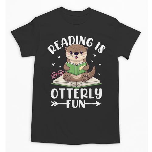 Cute Otter Reading Book Lover Sea Otters Animal Lover Unisex T-Shirt - Bookorys