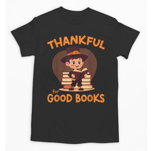 Cute Thanksgiving Teacher Librarian Thankful Reading Books Unisex T-Shirt - Bookorys AU