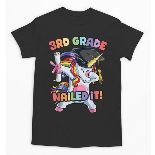 Dabbing 3rd Grade Unicorn Graduation Class Of 2021 Nailed It Unisex T-Shirt - Best Gift Smart