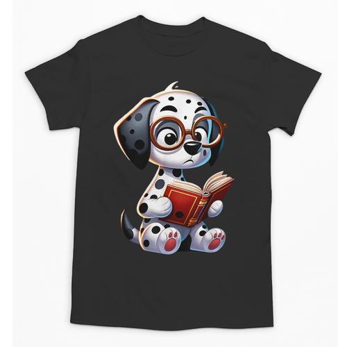 Dalmatian Reading a Book Dog Unisex T-Shirt - Bookorys AU