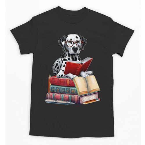 Dalmatian Reading Books Matching Bookworm Readers Librarian Unisex T-Shirt - Bookorys