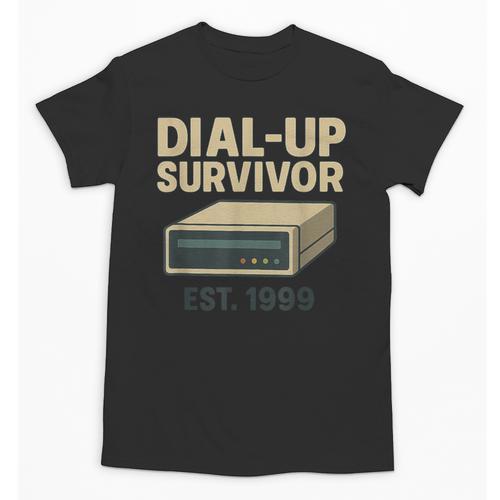 Dial Up Survivor Retro 90s Internet Nostalgia Unisex T-Shirt - Figerry