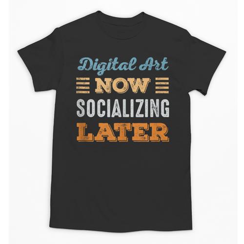 Digital Art Now Minimal Socializing Introvert Vintage Unisex T-Shirt - Raresse