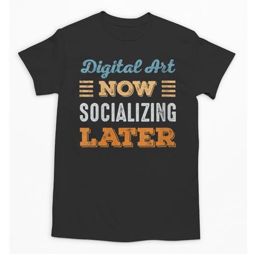 Digital Art Now Minimal Socializing Introvert Vintage Unisex T-Shirt - Raresse