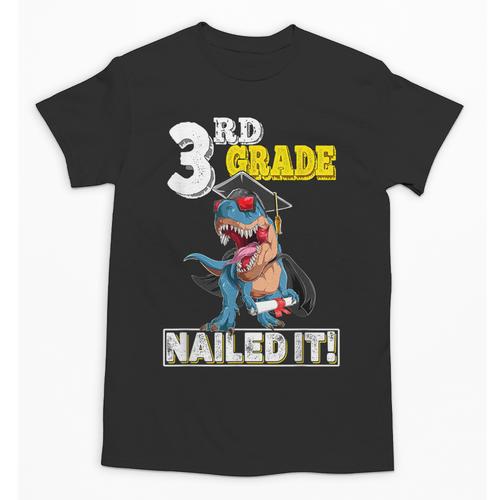 Dinosaur Graduation Cap Gown 3rd Grade Graduate Nailed It Unisex T-Shirt - Best Gift Smart