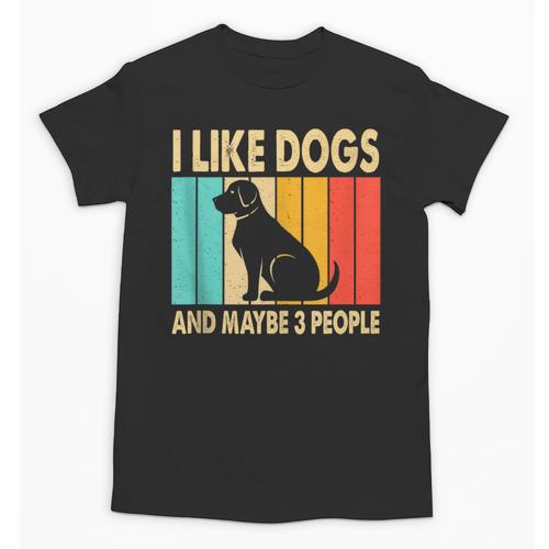 I Like Dogs And Maybe 3 People Introvert Unisex T-Shirt - Raresse