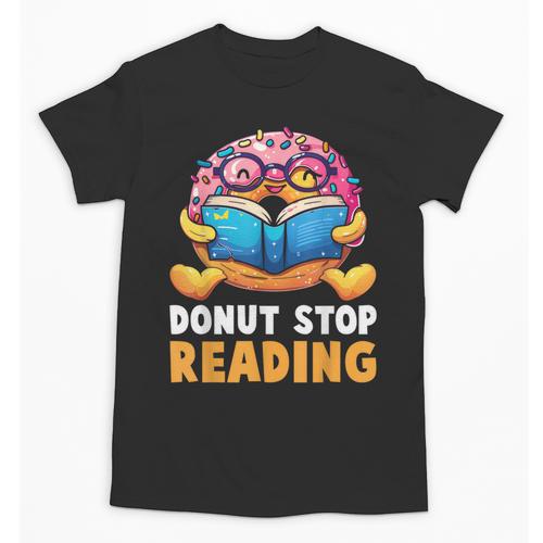 Donut Stop Reading Cute Book Reader Bookworm Donut Day Unisex T-Shirt - Bookorys